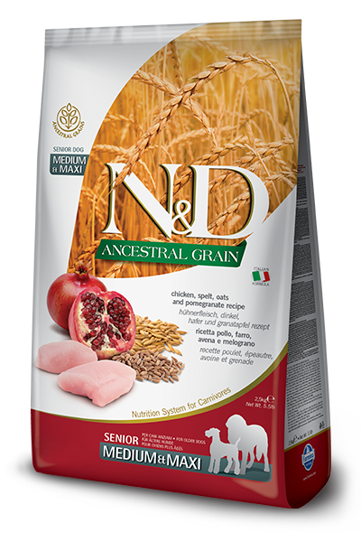 Farmina N&D Canine ANCESTRAL GRAIN Chicken, Spelt, Oats & Pomegranate SENIOR Med/Max