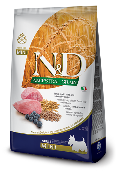 Farmina N&D Canine ANCESTRAL GRAIN Lamb Spelt, Oats & Blueberry Adult Mini