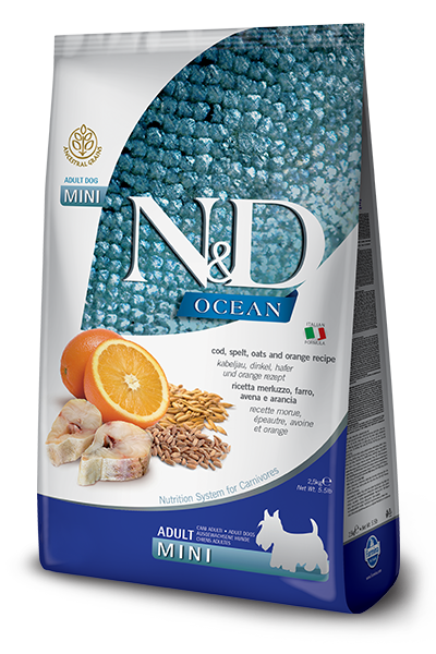 Farmina N&D Canine OCEAN ANCESTRAL GRAIN Cod, Spelt, Oats & Orange Adult Mini