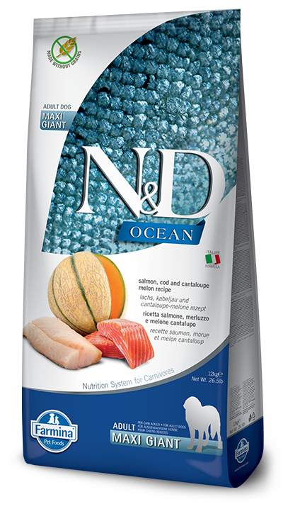 Farmina N&D Canine OCEAN Salmon, Cod & Cantaloupe Melon Adult Maxi Giant