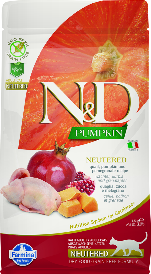 Farmina N&D Feline PUMPKIN Quail & Pomegranate Adult