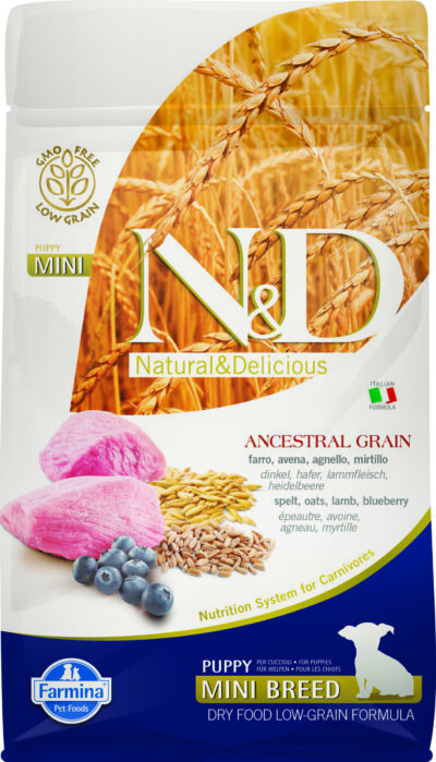 Farmina N&D ANCESTRAL GRAIN Lamb, Spelt, Oats & Blueberry PUPPY Mini