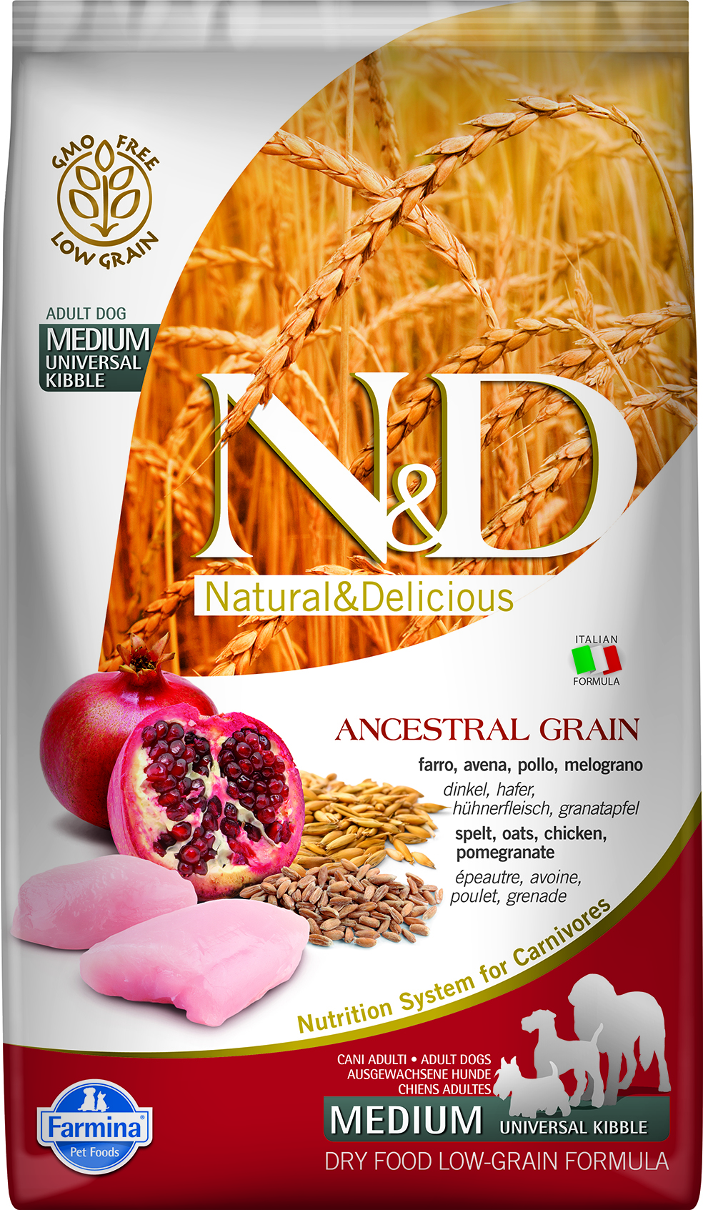 Farmina N&D Canine ANCESTRAL GRAIN Chicken, Spelt, Oats & Pomegranate Adult Med/Max