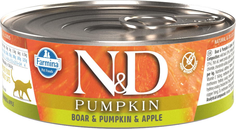 Farmina N&D Feline PUMPKIN Boar, Pumpkin & Apple konserv