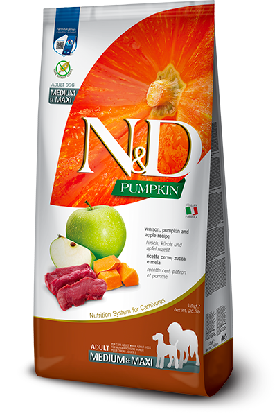 Farmina N&D Canine PUMPKIN Venison & Apple Adult Med /Max