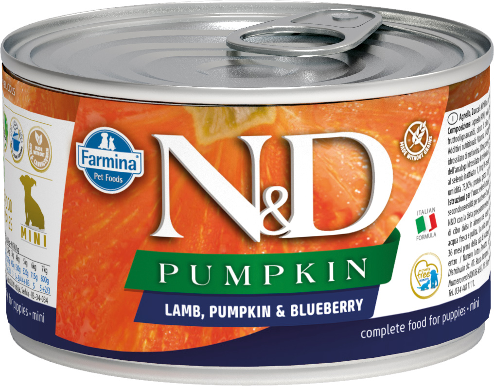FARMINA N&D Canine PUMPKIN Lamb, Pumpkin & Blueberry PUPPY MINI